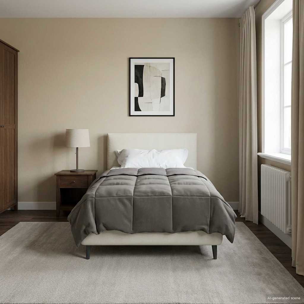 Duvet Invernale Grigio chiaro 140 x 220 cm Microfibra
