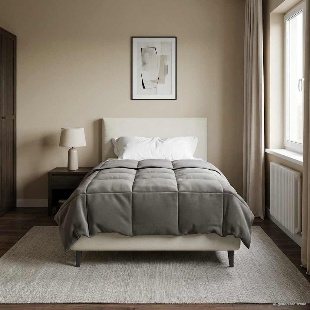Duvet Invernale Grigio chiaro 155 x 220 cm Microfibra