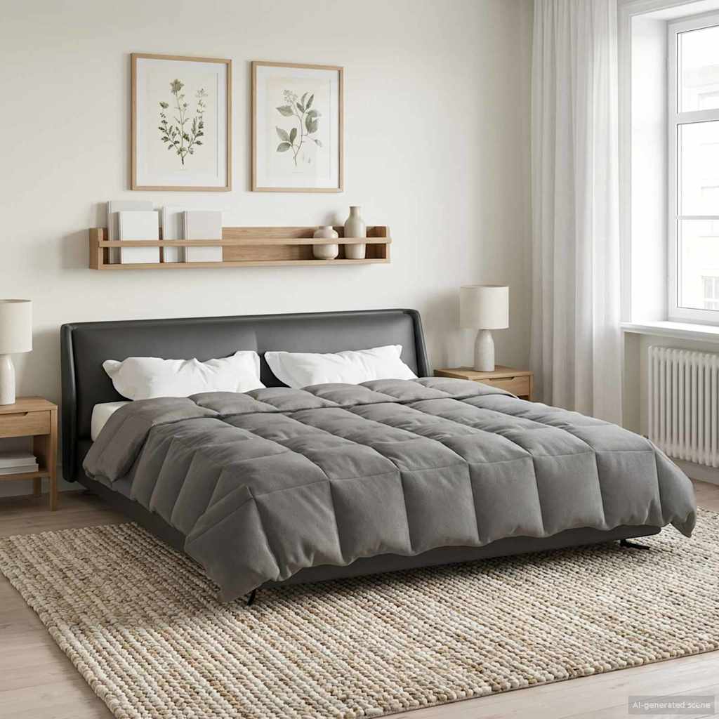 Duvet Invernale Grigio chiaro 200 x 220 cm Microfibra