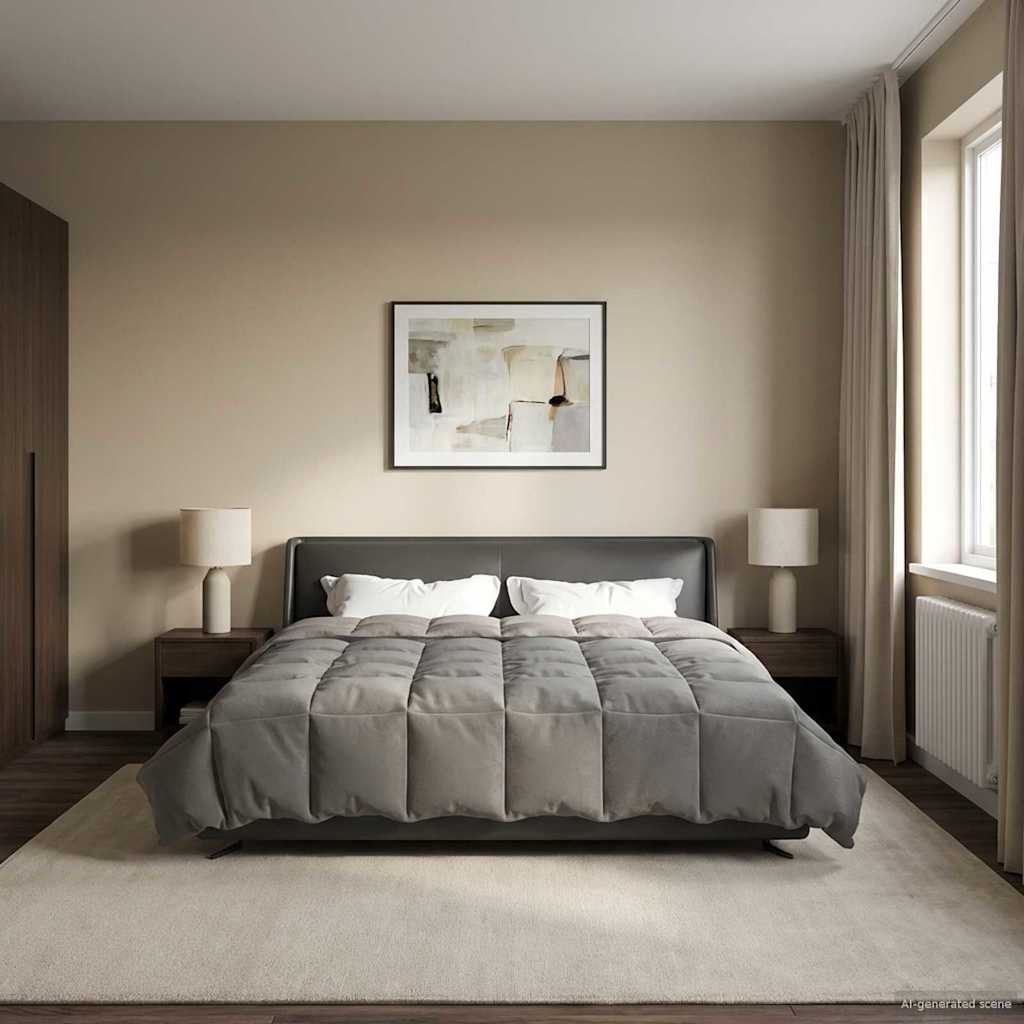 Duvet Invernale Grigio chiaro 200 x 220 cm Microfibra