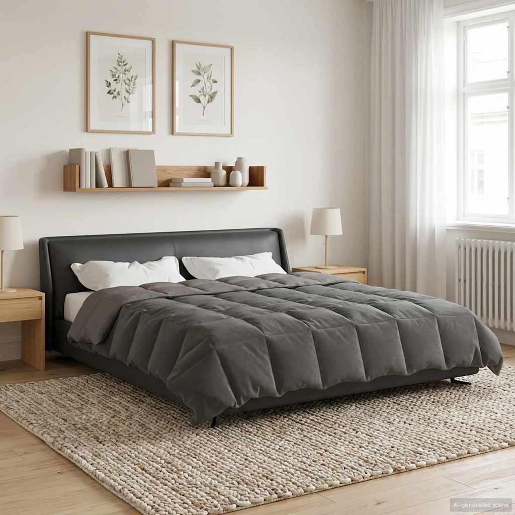 Duvet Invernale Grigio chiaro 220 x 240 cm Microfibra