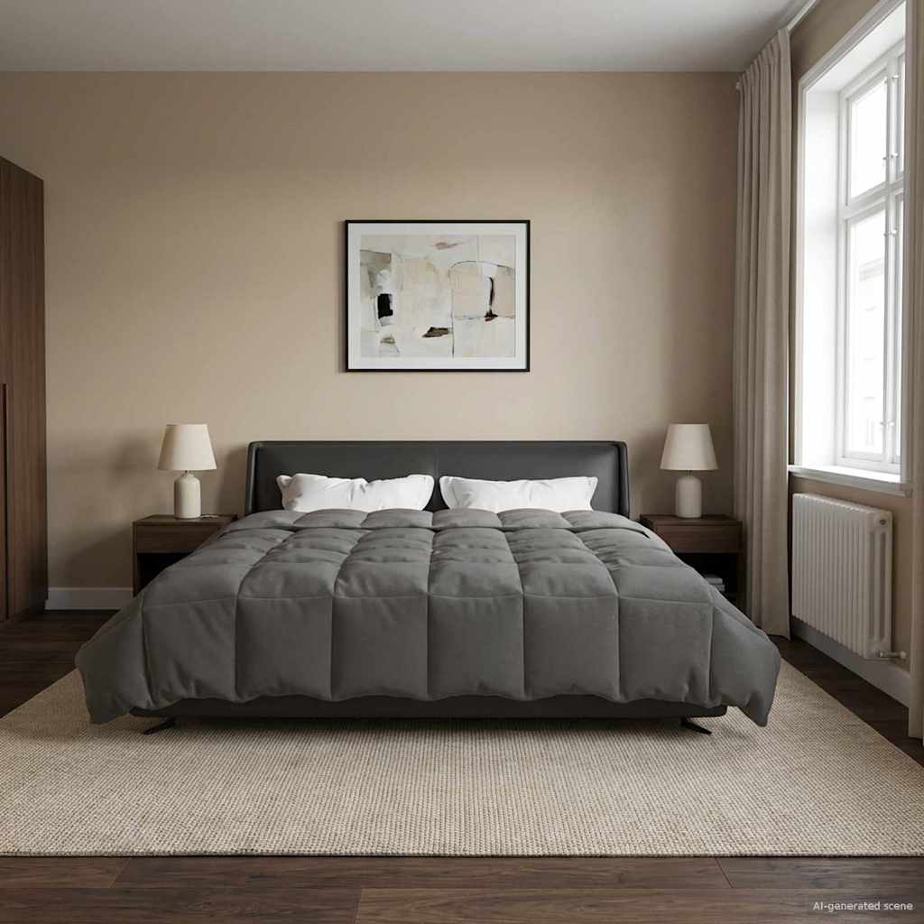 Duvet Invernale Grigio chiaro 240 x 260 cm Microfibra