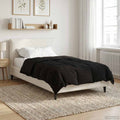 Duvet Invernale Trapuntato Nero 135 x 200 cm Microfibra