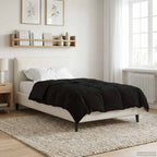 Duvet Invernale Trapuntato Nero 140 x 220 cm Microfibra