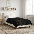 Duvet Invernale Trapuntato Nero 155 x 200 cm Microfibra