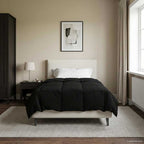 Duvet Invernale Trapuntato Nero 155 x 200 cm Microfibra