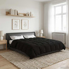 Duvet Invernale Trapuntato Nero 200 x 200 cm Microfibra