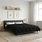 Duvet Invernale Trapuntato Nero 200 x 240 cm Microfibra