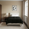 Duvet Invernale Trapuntato Nero 140 x 220 cm Microfibra