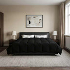 Duvet Invernale Trapuntato Nero 200 x 220 cm Microfibra