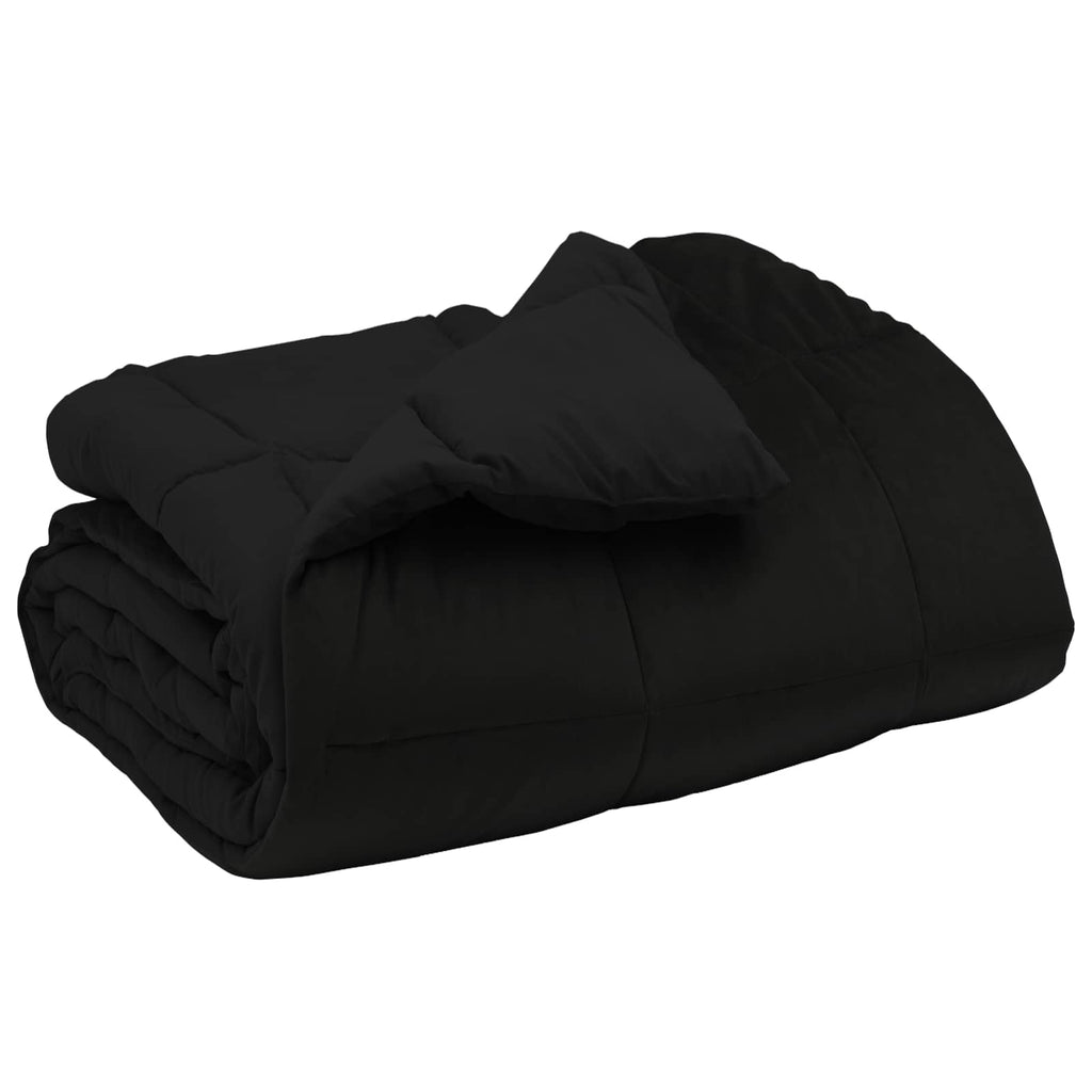Duvet Invernale Trapuntato Nero 200 x 220 cm Microfibra