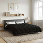 Duvet Invernale Trapuntato Nero 220 x 240 cm Microfibra