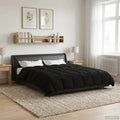 Duvet Invernale Trapuntato Nero 220 x 260 cm Microfibra