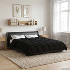 Duvet Invernale Trapuntato Nero 220 x 260 cm Microfibra