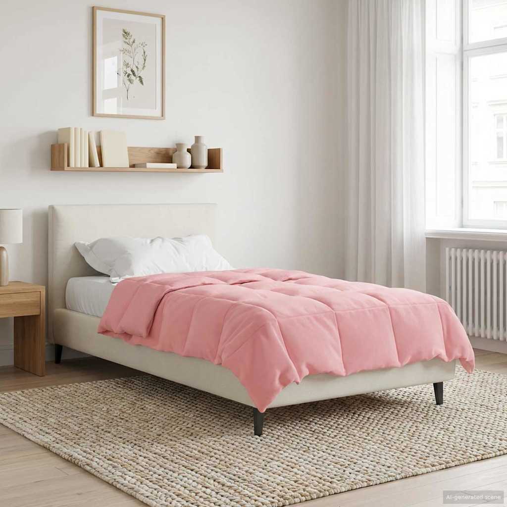 Duvet Invernale Trapuntato Rosa 155 x 200 cm Microfibra