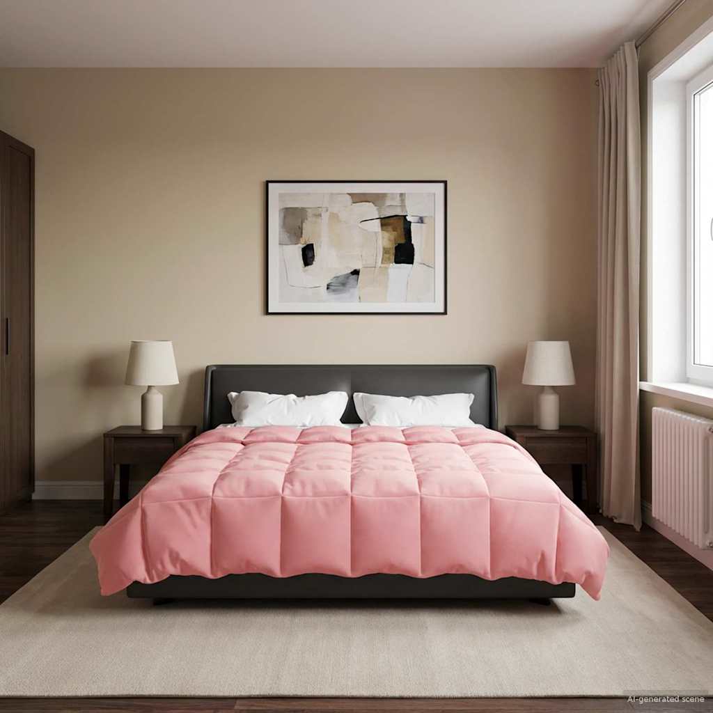 Duvet Invernale Trapuntato Rosa 220 x 240 cm Microfibra