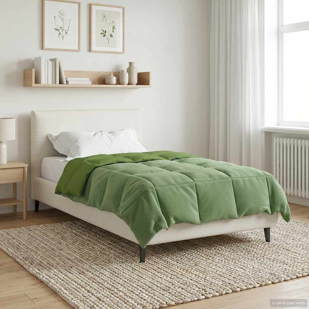 Duvet Invernale Trapuntato Verde 135 x 200 cm Microfibra