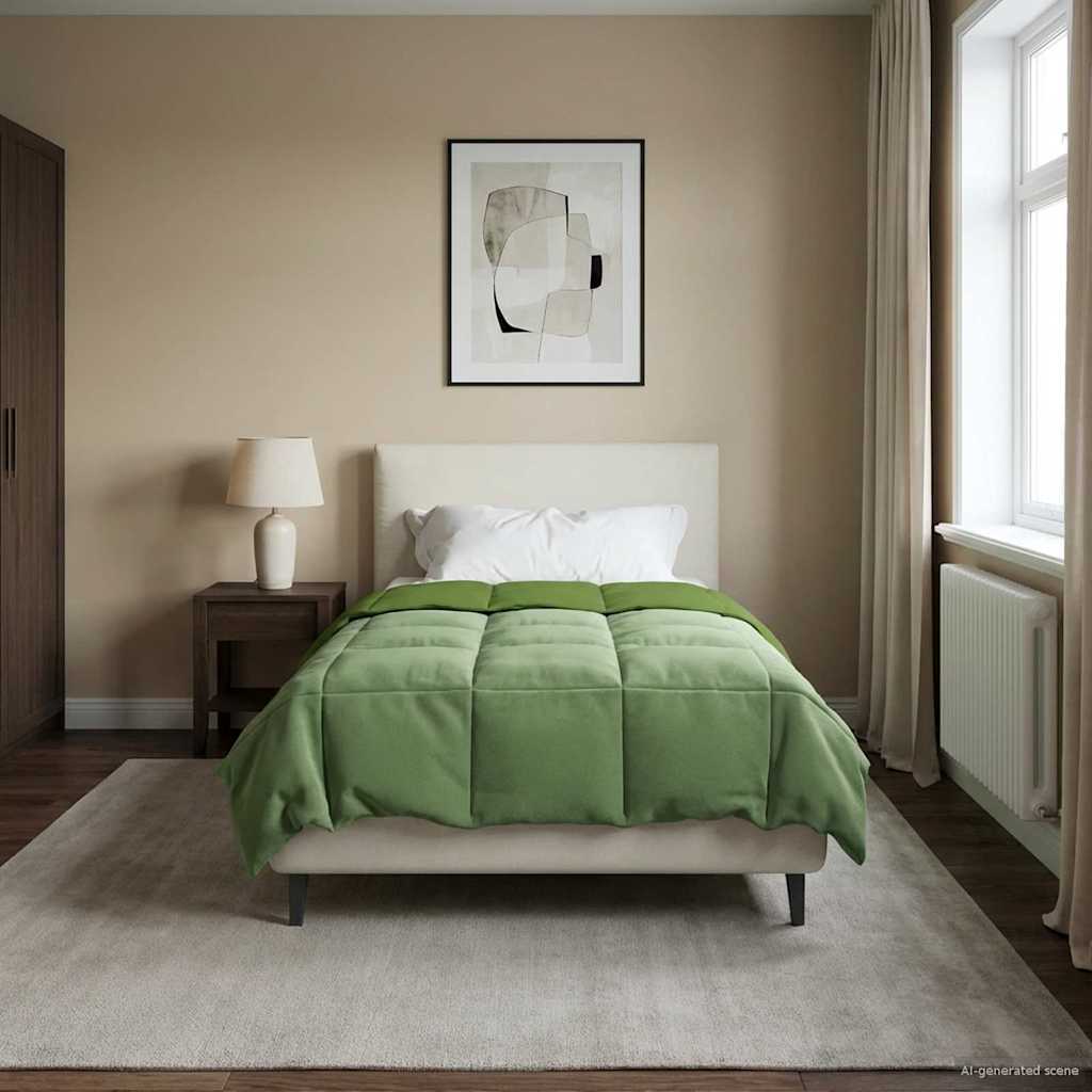 Duvet Invernale Trapuntato Verde 135 x 200 cm Microfibra