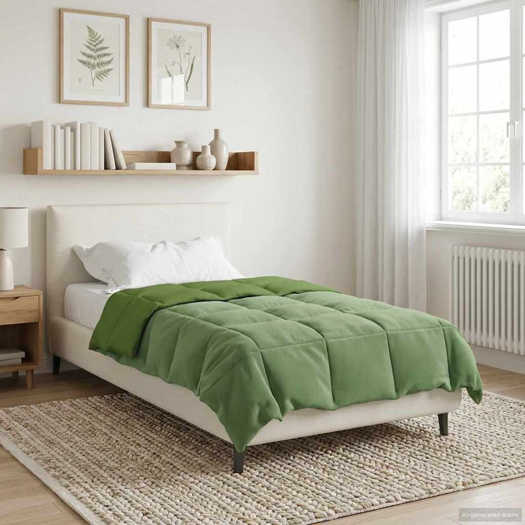 Duvet Invernale Trapuntato Verde 140 x 200 cm Microfibra