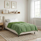 Duvet Invernale Trapuntato Verde 140 x 200 cm Microfibra