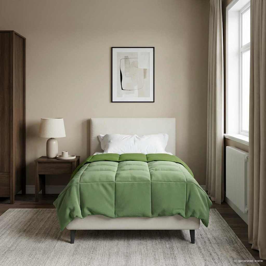 Duvet Invernale Trapuntato Verde 140 x 200 cm Microfibra