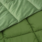 Duvet Invernale Trapuntato Verde 155 x 200 cm Microfibra