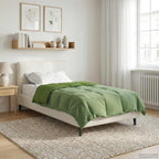 Duvet Invernale Trapuntato Verde 155 x 200 cm Microfibra