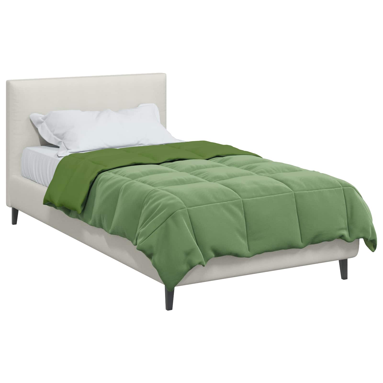 Duvet Invernale Trapuntato Verde 155 x 200 cm Microfibra