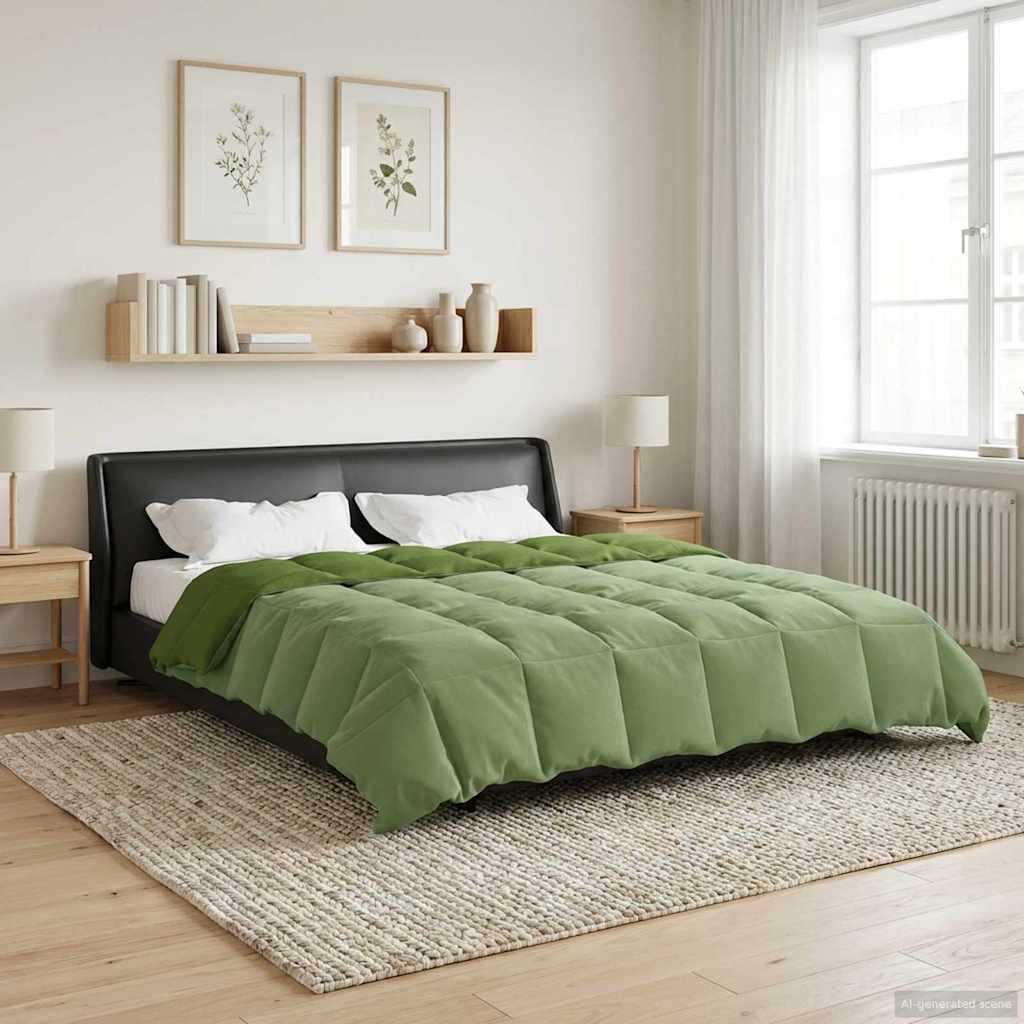 Duvet Invernale Trapuntato Verde 200 x 240 cm Microfibra