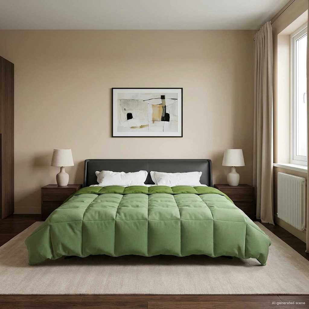 Duvet Invernale Trapuntato Verde 200 x 240 cm Microfibra