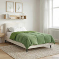 Duvet Invernale Trapuntato Verde 135 x 200 cm Microfibra