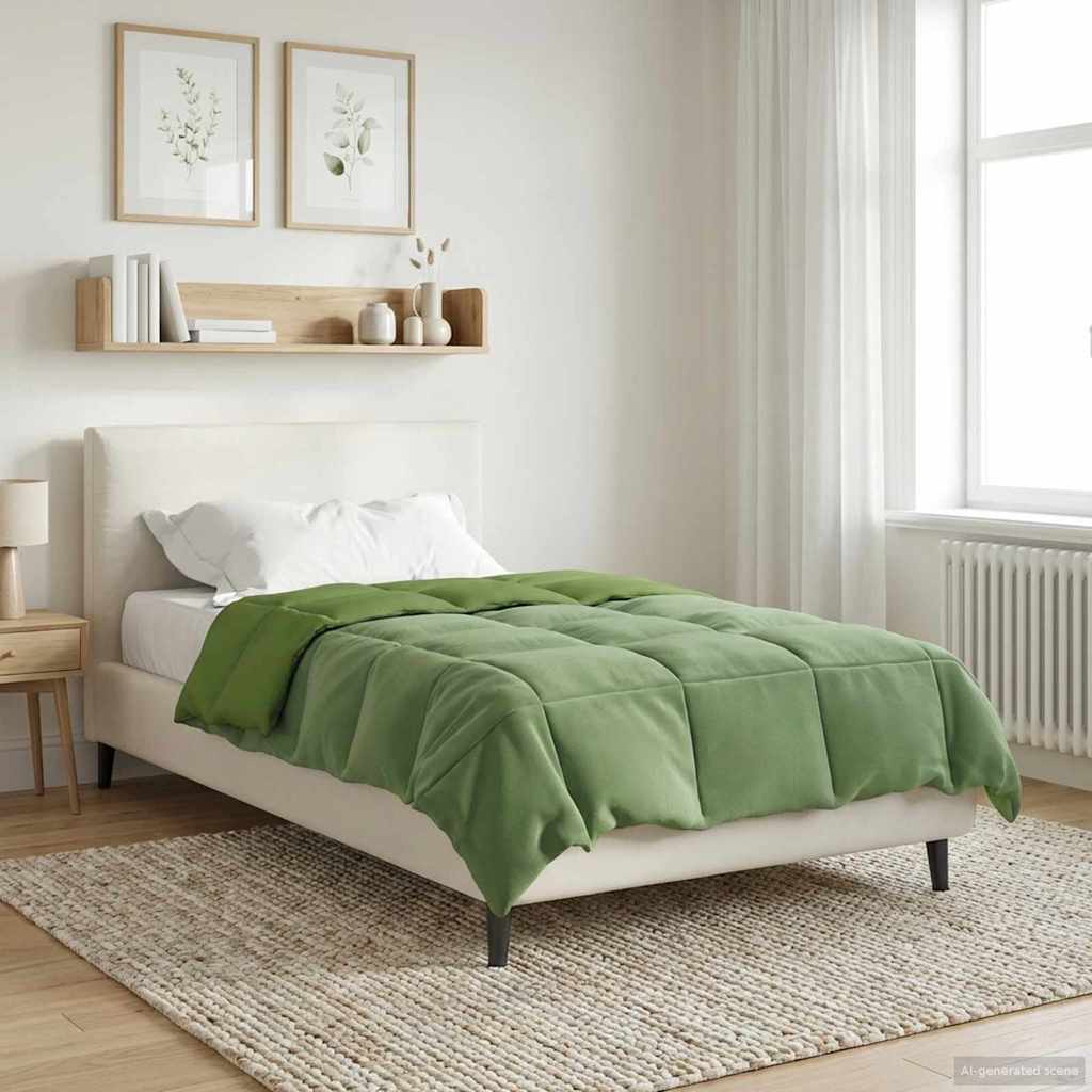 Duvet Invernale Trapuntato Verde 135 x 200 cm Microfibra