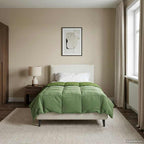 Duvet Invernale Trapuntato Verde 135 x 200 cm Microfibra
