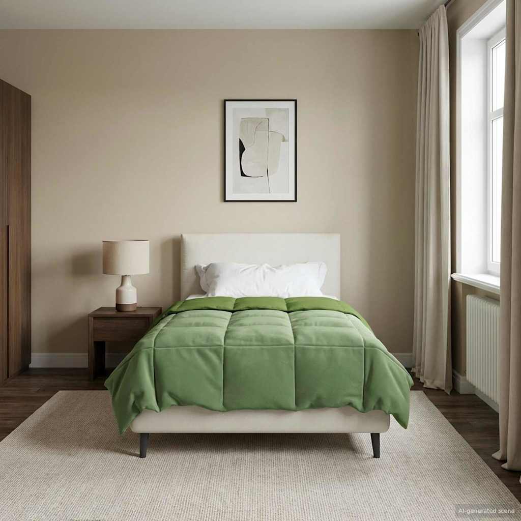 Duvet Invernale Trapuntato Verde 135 x 200 cm Microfibra