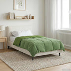 Duvet Invernale Trapuntato Verde 155 x 220 cm Microfibra