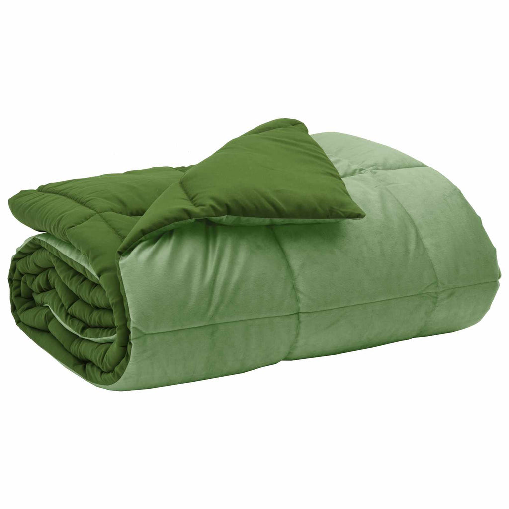 Duvet Invernale Trapuntato Verde 155 x 220 cm Microfibra