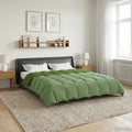 Duvet Invernale Trapuntato Verde 220 x 240 cm Microfibra