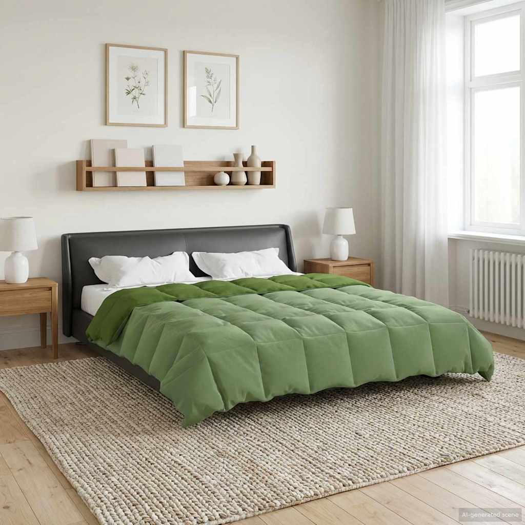 Duvet Invernale Trapuntato Verde 220 x 240 cm Microfibra