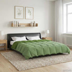 Duvet Invernale Trapuntato Verde 220 x 260 cm Microfibra