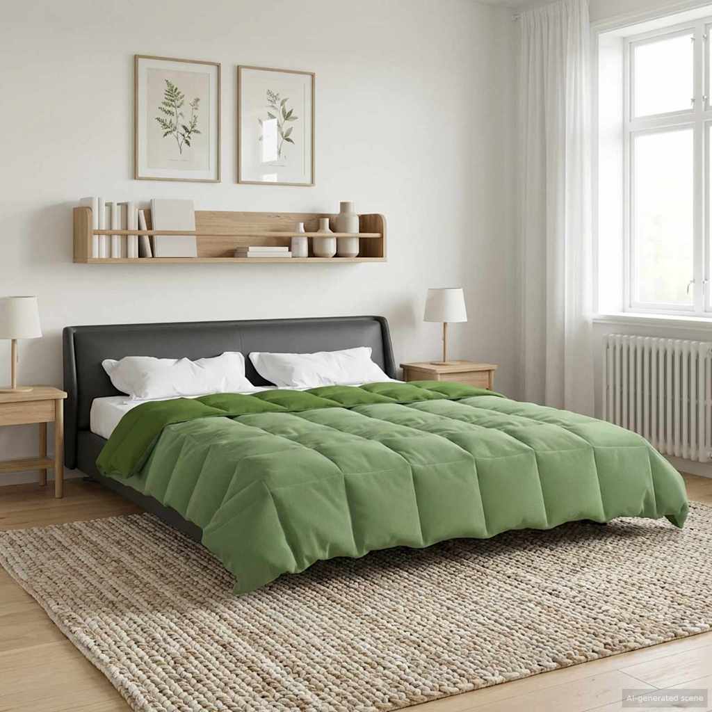 Duvet Invernale Trapuntato Verde 240 x 260 cm Microfibra