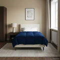 Duvet Invernale Trapuntato Blu Scuro 140 x 200 cm Microfibra