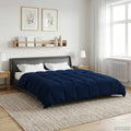 Duvet Invernale Trapuntato Blu Scuro 200 x 240 cm Microfibra