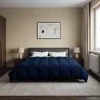 Duvet Invernale Trapuntato Blu Scuro 200 x 240 cm Microfibra