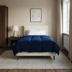 Duvet Invernale Trapuntato Blu Scuro 135 x 220 cm Microfibra