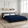 Duvet Invernale Trapuntato Blu Scuro 200 x 220 cm Microfibra