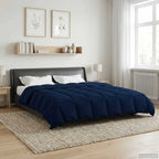 Duvet Invernale Trapuntato Blu Scuro 240 x 260 cm Microfibra