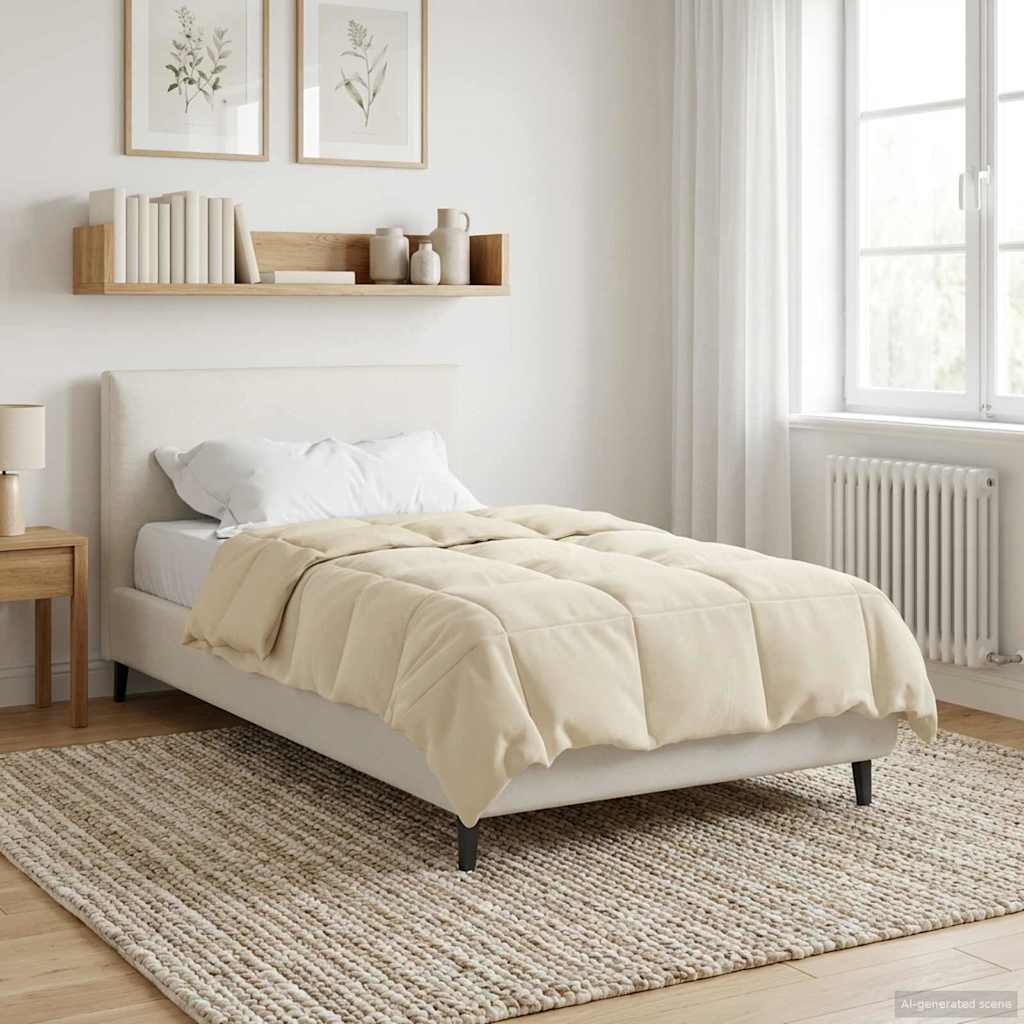Duvet Invernale Trapuntato Crema 135 x 200 cm Microfibra