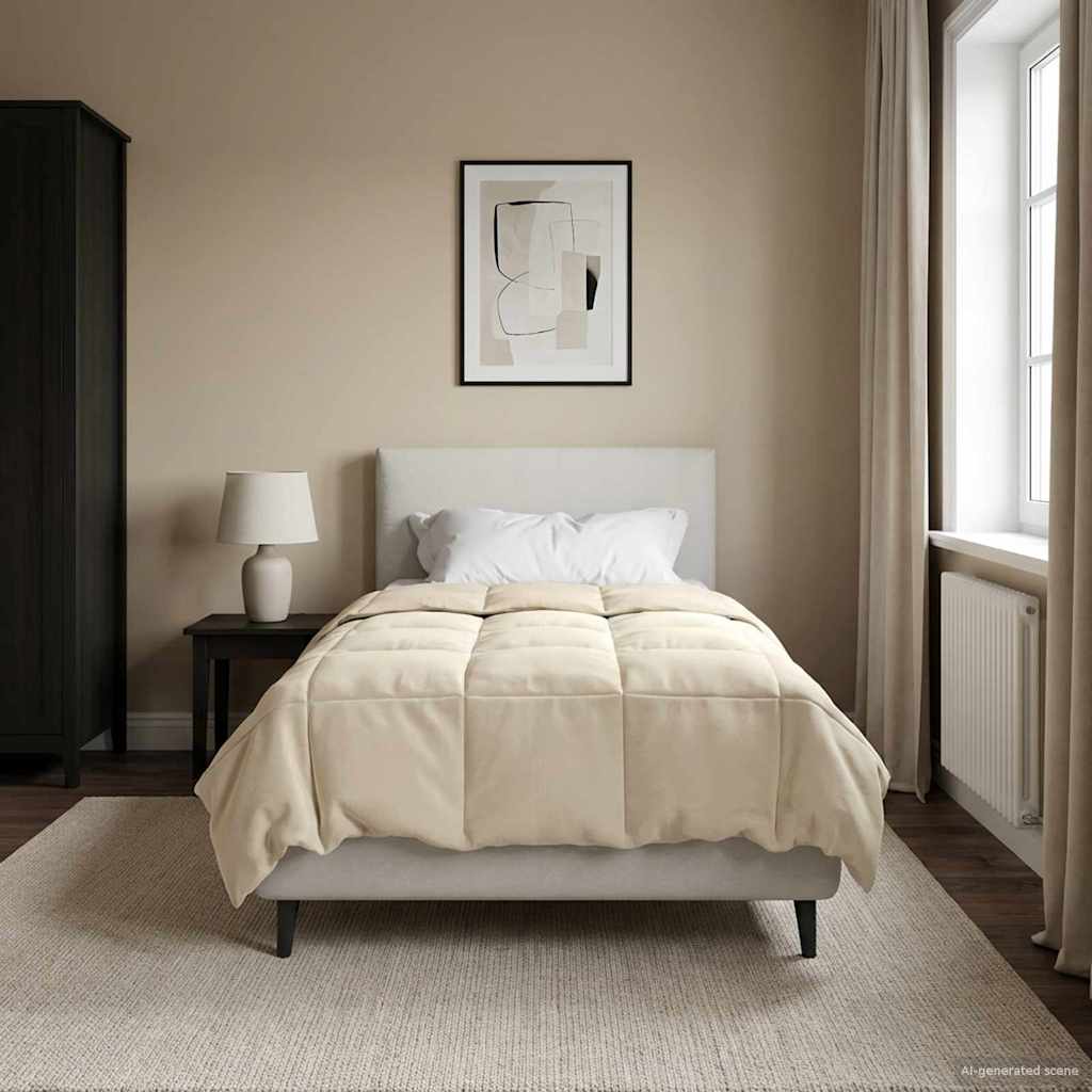 Duvet Invernale Trapuntato Crema 135 x 200 cm Microfibra