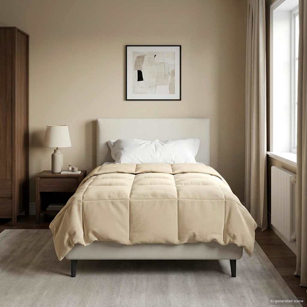 Duvet Invernale Trapuntato Crema 155 x 200 cm Microfibra