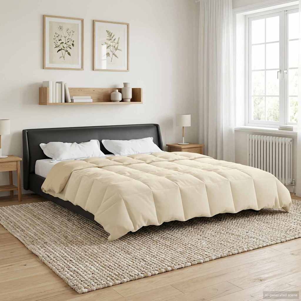 Duvet Invernale Trapuntato Crema 200 x 200 cm Microfibra